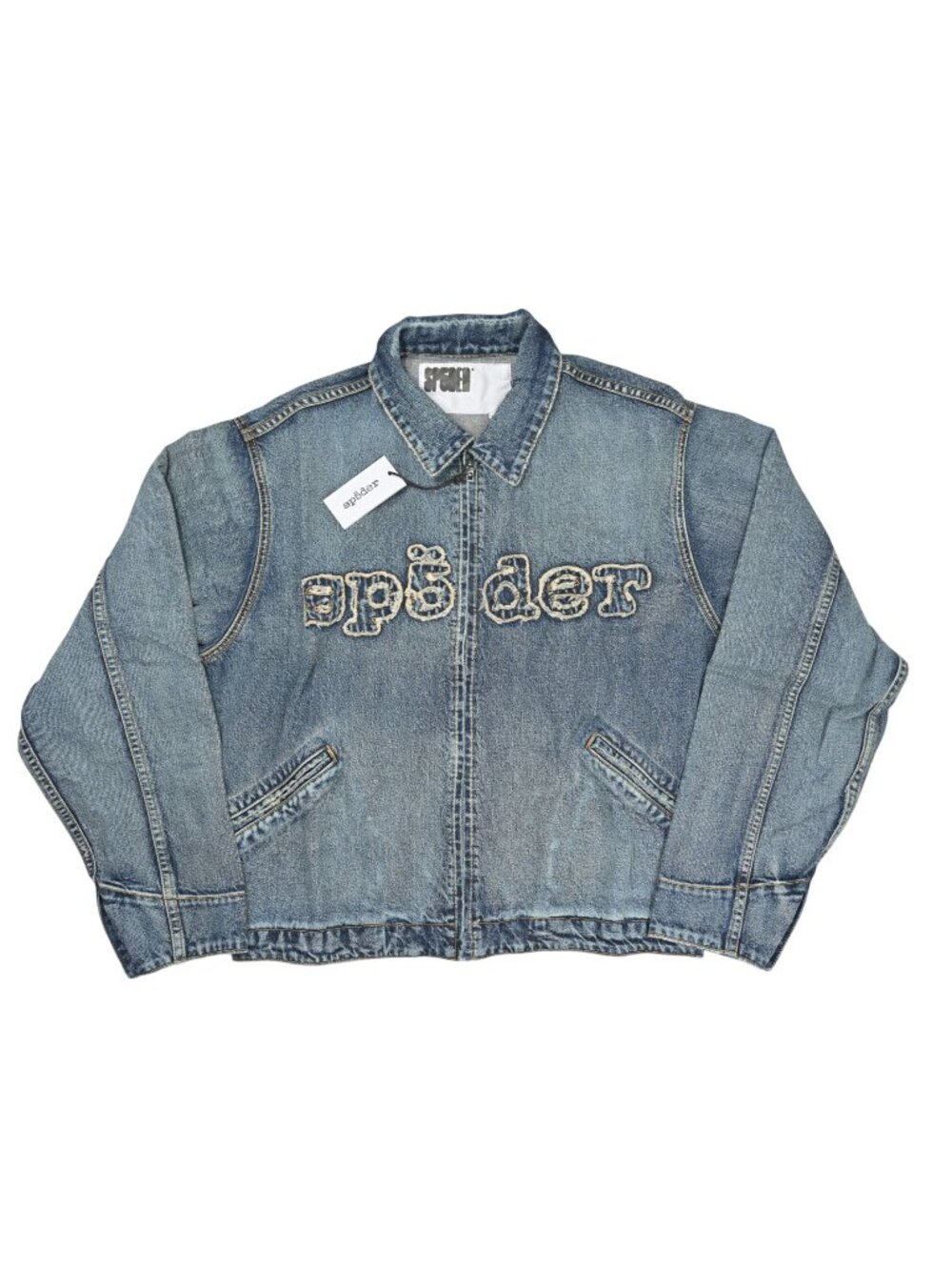 Sp5der Work Jacket in Light Blue Wash